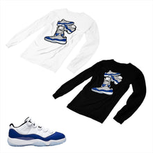 Load image into Gallery viewer, Jordan 11 Concord Matching Custom Long Sleeve T shirt JD 11-5-6-4 - jd11-5-6-L-4