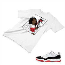 Load image into Gallery viewer, Jordan 11 White Bred Matching Custom Designed T shirt JD 11-5-7-5 - jd11-5-7-5a