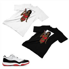 Load image into Gallery viewer, Jordan 11 White Bred Matching Custom Designed T shirt JD 11-5-7-7 - jd11-5-7-7