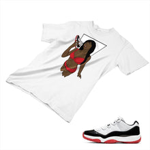 Load image into Gallery viewer, Jordan 11 White Bred Matching Custom Designed T shirt JD 11-5-7-7 - jd11-5-7-7a