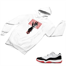 Load image into Gallery viewer, Jordan 11 White Bred Matching Custom Designed Hoodies JD 11-5-7-17 - jd11-5-7-H-17a