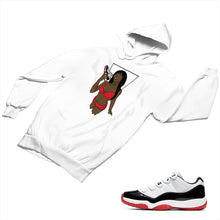 Load image into Gallery viewer, Jordan 11 White Bred Matching Custom Designed Hoodies JD 11-5-7-7 - jd11-5-7-H-7a