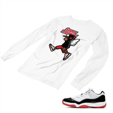 Load image into Gallery viewer, Jordan 11 White Bred Matching Custom Long Sleeve T shirt JD 11-5-7-12 - jd11-5-7-L-12a