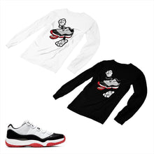 Load image into Gallery viewer, Jordan 11 White Bred Matching Custom Long Sleeve T shirt JD 11-5-7-13 - jd11-5-7-L-13