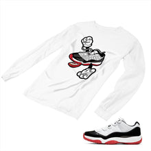 Load image into Gallery viewer, Jordan 11 White Bred Matching Custom Long Sleeve T shirt JD 11-5-7-13 - jd11-5-7-L-13a