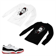 Load image into Gallery viewer, Jordan 11 White Bred Matching Custom Long Sleeve T shirt JD 11-5-7-16 - jd11-5-7-L-16