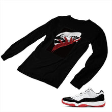 Load image into Gallery viewer, Jordan 11 White Bred Matching Custom Long Sleeve T shirt JD 11-5-7-18 - jd11-5-7-L-18b
