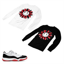 Load image into Gallery viewer, Jordan 11 White Bred Matching Custom Long Sleeve T shirt JD 11-5-7-1 - jd11-5-7-L-1