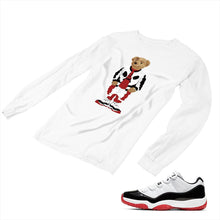 Load image into Gallery viewer, Jordan 11 White Bred Matching Custom Long Sleeve T shirt JD 11-5-7-21 - jd11-5-7-L-21a
