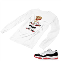 Load image into Gallery viewer, Jordan 11 White Bred Matching Custom Long Sleeve T shirt JD 11-5-7-22 - jd11-5-7-L-22a
