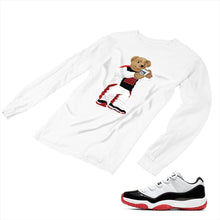 Load image into Gallery viewer, Jordan 11 White Bred Matching Custom Long Sleeve T shirt JD 11-5-7-23 - jd11-5-7-L-23a