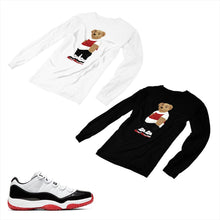 Load image into Gallery viewer, Jordan 11 White Bred Matching Custom Long Sleeve T shirt JD 11-5-7-26 - jd11-5-7-L-26