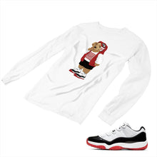 Load image into Gallery viewer, Jordan 11 White Bred Matching Custom Long Sleeve T shirt JD 11-5-7-28 - jd11-5-7-L-28a