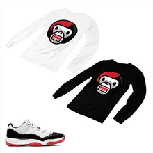 Load image into Gallery viewer, Jordan 11 White Bred Matching Custom Long Sleeve T shirt JD 11-5-7-2 - jd11-5-7-L-2