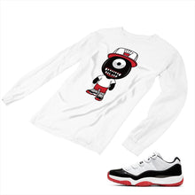 Load image into Gallery viewer, Jordan 11 White Bred Matching Custom Long Sleeve T shirt JD 11-5-7-4 - jd11-5-7-L-4a