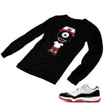 Load image into Gallery viewer, Jordan 11 White Bred Matching Custom Long Sleeve T shirt JD 11-5-7-4 - jd11-5-7-L-4b
