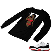 Load image into Gallery viewer, Jordan 11 White Bred Matching Custom Long Sleeve T shirt JD 11-5-7-7 - jd11-5-7-L-7b