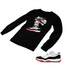 Load image into Gallery viewer, Jordan 11 White Bred Matching Custom Long Sleeve T shirt JD 11-5-7-9 - jd11-5-7-L-9b