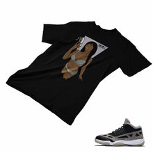 Load image into Gallery viewer, Jordan 11 Black Cement Matching Custom Designed T shirt JD 11-5-8-1 - jd11-5-8-1b