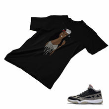 Load image into Gallery viewer, Jordan 11 Black Cement Matching Custom Designed T shirt JD 11-5-8-6 - jd11-5-8-6b