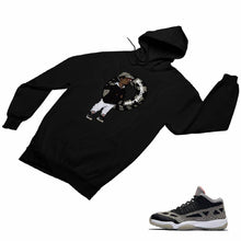 Load image into Gallery viewer, Jordan 11 Black Cement Matching Custom Designed HoodiesJD 11-5-8-15 - jd11-5-8-H-15b