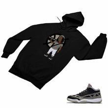 Load image into Gallery viewer, Jordan 11 Black Cement Matching Custom Designed HoodiesJD 11-5-8-16 - jd11-5-8-H-16b