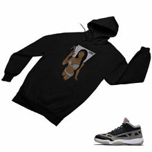 Load image into Gallery viewer, Jordan 11 Black Cement Matching Custom Designed HoodiesJD 11-5-8-1 - jd11-5-8-H-1b