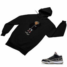 Load image into Gallery viewer, Jordan 11 Black Cement Matching Custom Designed HoodiesJD 11-5-8-20 - jd11-5-8-H-20b