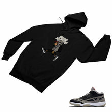 Load image into Gallery viewer, Jordan 11 Black Cement Matching Custom Designed HoodiesJD 11-5-8-21 - jd11-5-8-H-21b