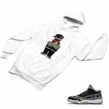 Load image into Gallery viewer, Jordan 11 Black Cement Matching Custom Designed HoodiesJD 11-5-8-27 - jd11-5-8-H-27a