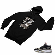 Load image into Gallery viewer, Jordan 11 Black Cement Matching Custom Designed HoodiesJD 11-5-8-29 - jd11-5-8-H-29b