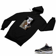 Load image into Gallery viewer, Jordan 11 Black Cement Matching Custom Designed HoodiesJD 11-5-8-2 - jd11-5-8-H-2b
