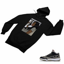 Load image into Gallery viewer, Jordan 11 Black Cement Matching Custom Designed HoodiesJD 11-5-8-4 - jd11-5-8-H-4b