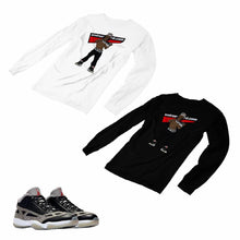 Load image into Gallery viewer, Jordan 11 Black Cement Matching Custom Long Sleeve T shirt JD 11-5-8-10 - jd11-5-8-L-10