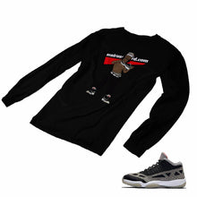 Load image into Gallery viewer, Jordan 11 Black Cement Matching Custom Long Sleeve T shirt JD 11-5-8-10 - jd11-5-8-L-10b