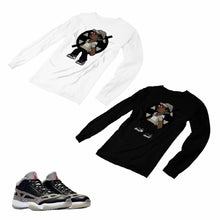 Load image into Gallery viewer, Jordan 11 Black Cement Matching Custom Long Sleeve T shirt JD 11-5-8-11 - jd11-5-8-L-11