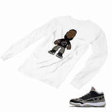 Load image into Gallery viewer, Jordan 11 Black Cement Matching Custom Long Sleeve T shirt JD 11-5-8-12 - jd11-5-8-L-12a