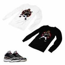 Load image into Gallery viewer, Jordan 11 Black Cement Matching Custom Long Sleeve T shirt JD 11-5-8-14 - jd11-5-8-L-14