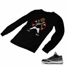 Load image into Gallery viewer, Jordan 11 Black Cement Matching Custom Long Sleeve T shirt JD 11-5-8-14 - jd11-5-8-L-14b
