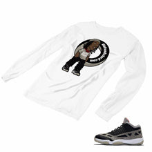 Load image into Gallery viewer, Jordan 11 Black Cement Matching Custom Long Sleeve T shirt JD 11-5-8-17 - jd11-5-8-L-17a