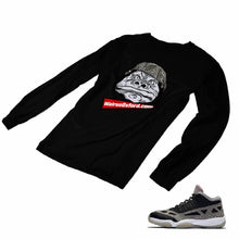 Load image into Gallery viewer, Jordan 11 Black Cement Matching Custom Long Sleeve T shirt JD 11-5-8-19 - jd11-5-8-L-19b