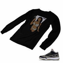 Load image into Gallery viewer, Jordan 11 Black Cement Matching Custom Long Sleeve T shirt JD 11-5-8-1 - jd11-5-8-L-1b