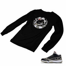 Load image into Gallery viewer, Jordan 11 Black Cement Matching Custom Long Sleeve T shirt JD 11-5-8-24 - jd11-5-8-L-24b