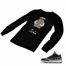 Load image into Gallery viewer, Jordan 11 Black Cement Matching Custom Long Sleeve T shirt JD 11-5-8-26 - jd11-5-8-L-26b