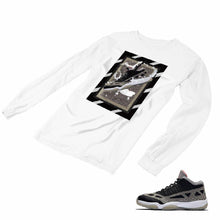 Load image into Gallery viewer, Jordan 11 Black Cement Matching Custom Long Sleeve T shirt JD 11-5-8-29 - jd11-5-8-L-29a