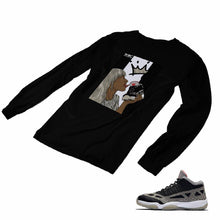 Load image into Gallery viewer, Jordan 11 Black Cement Matching Custom Long Sleeve T shirt JD 11-5-8-2 - jd11-5-8-L-2b