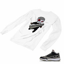 Load image into Gallery viewer, Jordan 11 Black Cement Matching Custom Long Sleeve T shirt JD 11-5-8-7 - jd11-5-8-L-7a