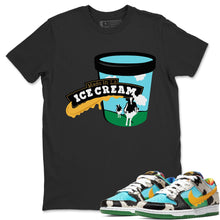 Load image into Gallery viewer, B&J Ice Cream T-shirt - Nike Dunk Chunky Dunky - nike-dunk-chunky-dunky-matching-tee-ben-and-jerry-ice-cream-black-t-shirt