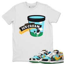 Load image into Gallery viewer, B&J Ice Cream T-shirt - Nike Dunk Chunky Dunky - nike-dunk-chunky-dunky-matching-tee-ben-and-jerry-ice-cream-white-t-shirt_8790469d-6e41-4cf4-87fb-009884c4d54a