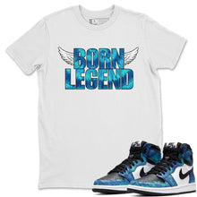 Load image into Gallery viewer, Born Legend T-Shirt - Air Jordan 1 Tie-Dye - nike-jordan-1-tie-dye-matching-tee-born-legend-white-t-shirt